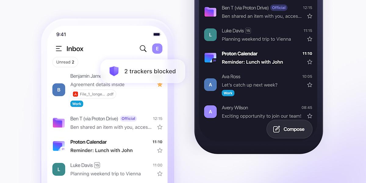 Proton Mail's revamped mobile app is optimized for speed