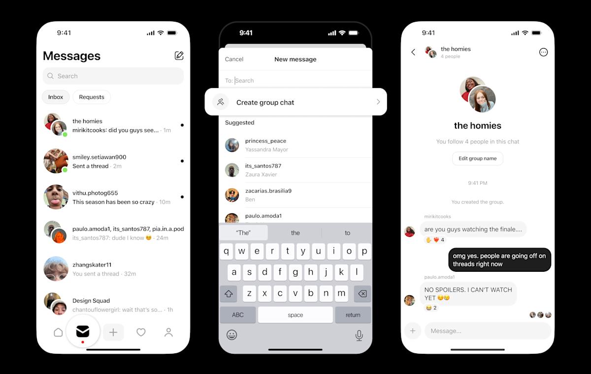 Threads introduces support for group direct messages